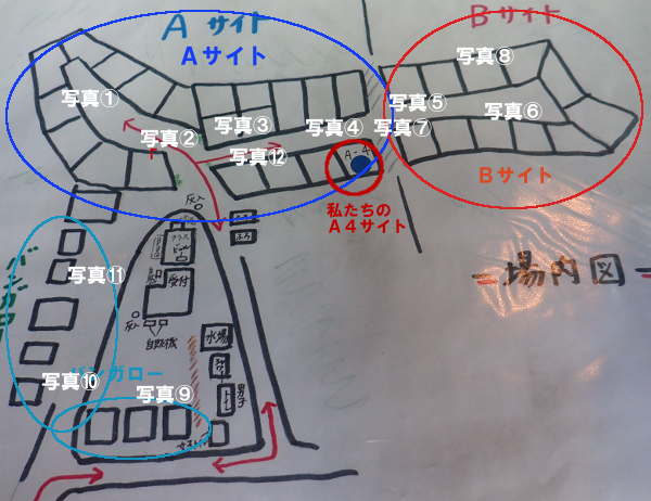 オートキャンプin勝浦まんぼう　場内レイアウト