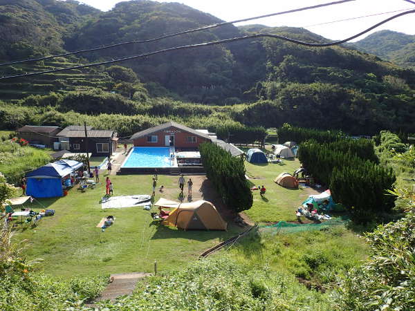 上から見た「南伊豆　入間キャンプ村」の全景