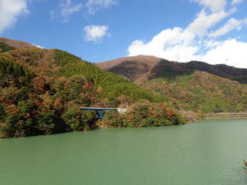 丹沢湖と橋と紅葉の画像17