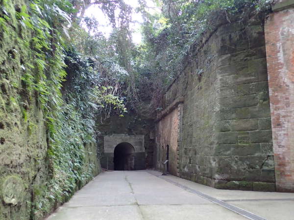 東側尾根の散策路に向かう第一砲台跡にあるトンネルの画像11
