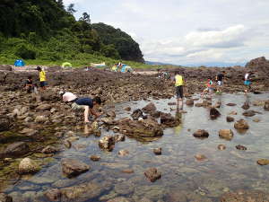 広く浅い磯になる干潮時の全景1304