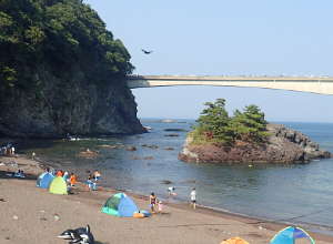 潮が満ちた岩海岸の画像03