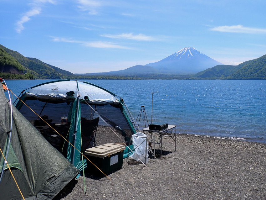 浩庵キャンプ場の湖畔サイトからの絶景（2023/05/09）