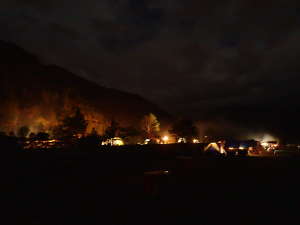 奥飛騨温泉郷オートキャンプ場の夜