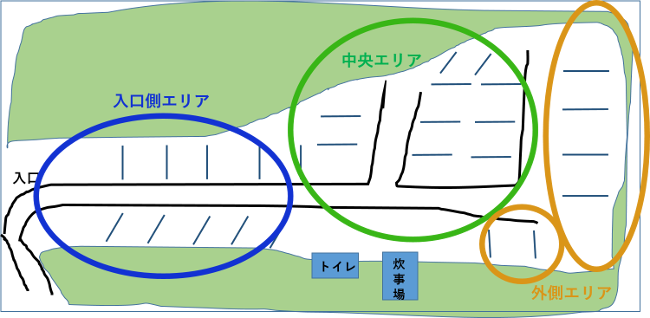 石廊崎オートキャンプ場のサイト概略マップ