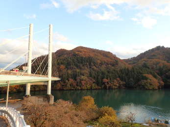 勝瀬橋と相模湖と紅葉の画像14