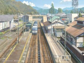 跨線橋から見た駅の場面(C)2016「君の名は。」製作委員会の画像11