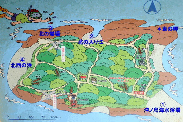沖ノ島のマップ