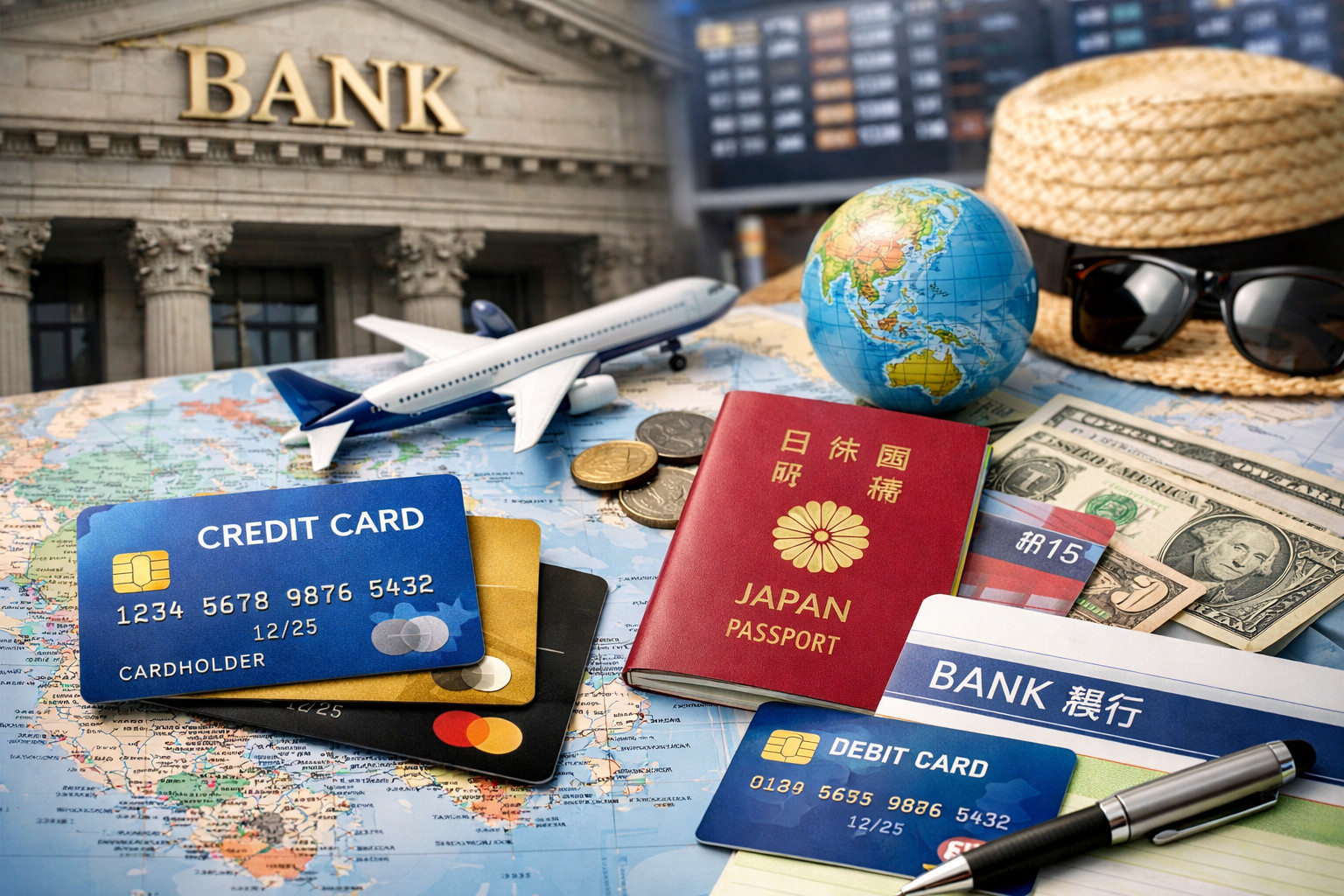 銀行、クレジットカードの画像