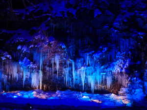 冬を現す天然氷柱のホワイト＆ブルー照明の画像13