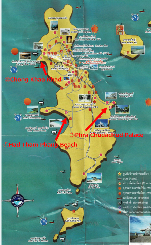シーチャン島の観光図